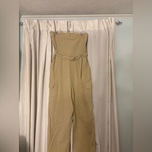 Stylish Tan Jumpsuit with Belt